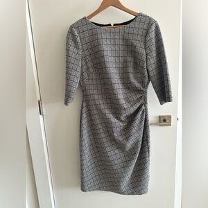 Ralph Lauren Black and White Plaid Long Sleeve Dress